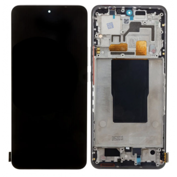 Дисплей Xiaomi 12T/12T Pro, чорний, Amoled, оригінал PRC переклеєне скло, з передньою панеллю