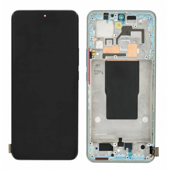 Дисплей Xiaomi 12T/12T Pro, чорний, Amoled, оригінал PRC переклеєне скло, з передньою панеллю блакитного кольору