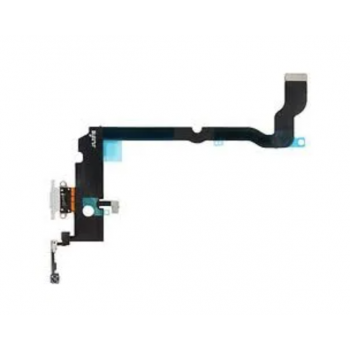 Шлейф для iPhone XS Max, с разъемом зарядки, белый, с микрофоном