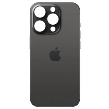 Задня кришка iPhone 15 Pro Max, чорна, Black Titanium, з великими отворами під вікна камер, оригінал PRC