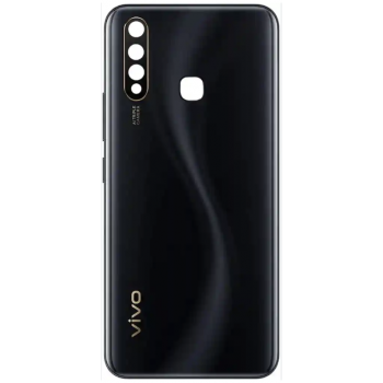 Задня кришка для Vivo Y19 чорна, Magnetic Black + скло камери