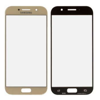 Стекло (для ремонта дисплея) для Samsung A520F Galaxy A5 (2017), с OCA пленкой, цвет золотой