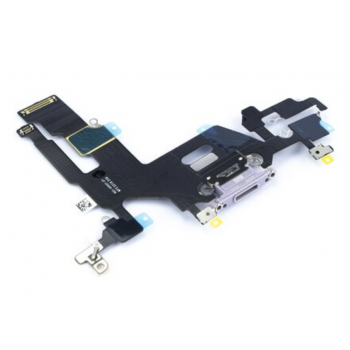 Шлейф для iPhone 11, с разъемом зарядки, с микрофоном, фиолетовый, оригинал