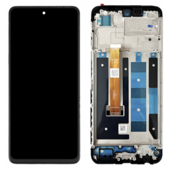 Дисплей (екран) для Realme C55 чорний, оригінал PRC з передньою панеллю