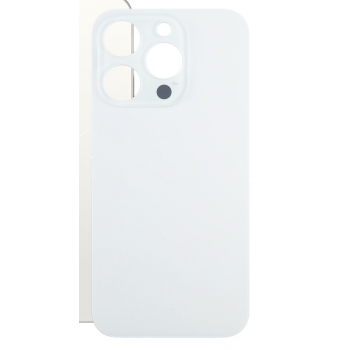 Задня кришка iPhone 15 Pro, біла, White Titanium, з великими отворами під вікна камер, оригінал PRC
