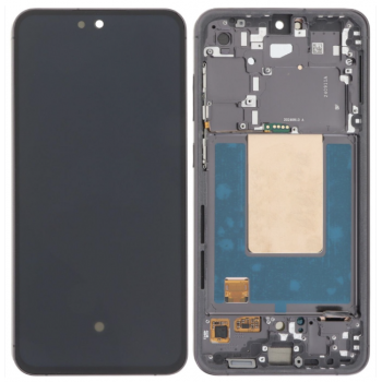 Дисплей (екран) для Samsung S721 Galaxy S24 FE чорний, OLED, з рамкою сірого кольору, Graphite