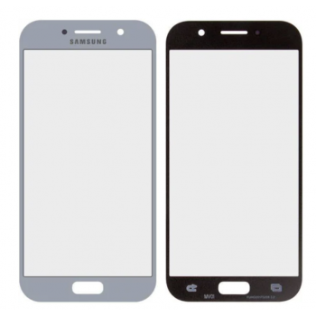 Стекло (для ремонта дисплея) для Samsung A520F Galaxy A5 (2017), с OCA пленкой, цвет синий