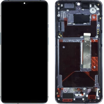 Дисплей (экран) для OnePlus 7 Pro/7T Pro + тачскрин, черный, Amoled, оригинал (Китай) с передней панелью синего цвета, Nebula Blue 