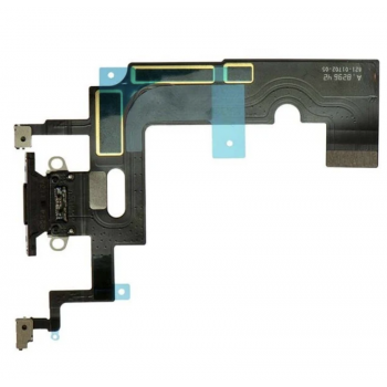 Шлейф для iPhone XR, с разъемом зарядки, с микрофоном, черный