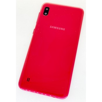 Задняя крышка для Samsung A105 Galaxy A10 2019, красная, оригинал + стекло камеры