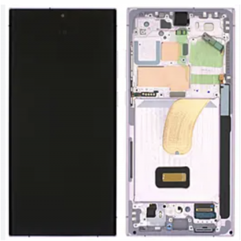 Дисплей (екран) для Samsung S918 Galaxy S23 Ultra чорний, OLED (Small LCD), з рамкою, Lavender