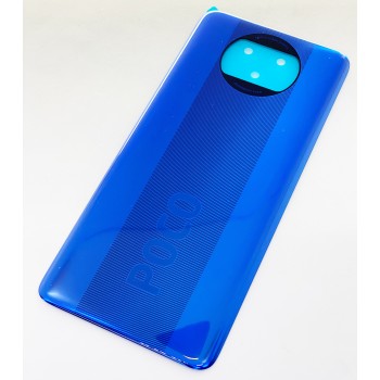 Задняя крышка для Xiaomi Poco X3, синяя, Cobalt Blue, оригинал (Китай) 