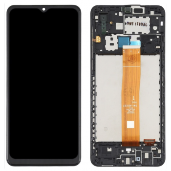 Дисплей (экран) для Samsung A022F Galaxy A02 + touchscreen, черный, универсальная версия, с передней панелью 