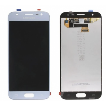 Дисплей (экран) для Samsung J330F Galaxy J3 (2017) + тачскрин, голубой, оригинал, переклеено стекло