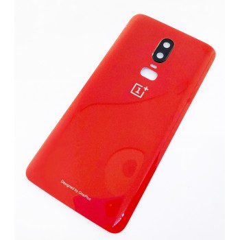 Задняя крышка для OnePlus 6 A6003, красная, Amber Red, оригинал (Китай) + стекло камеры 