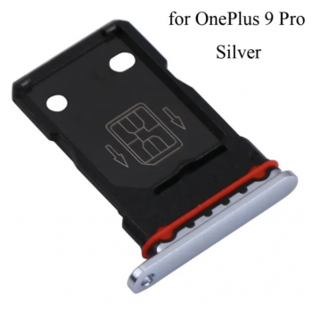 Держатель (лоток) Sim-карты для OnePlus 9 Pro, серебристый, Morning Mist, на две Sim-карты 