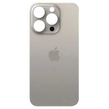Задня кришка iPhone 15 Pro, Natural Titanium, з великими отворами під вікна камер, оригінал PRC