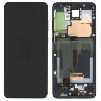 Дисплей (екран) для Samsung G985 Galaxy S20+/G986F, чорний, OLED, передньою панеллю, Cosmic Black