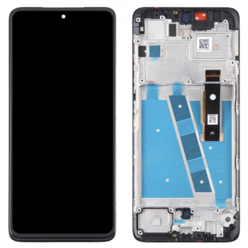 Дисплей (екран) для Motorola XT2255-1 Moto G72, чорний, P-OLED, оригінал PRC з передньою панеллю