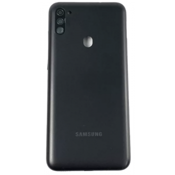Задняя крышка для Samsung M115F Galaxy M11, черная, оригинал (Китай) + стекло камеры 