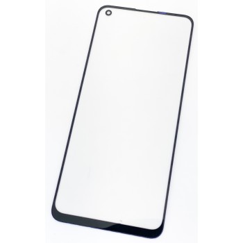 Стекло дисплея для Oppo A74/A74 5G/Reno4 SE, черное, оригинал (Китай) с олеофобным покрытием 