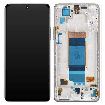 Дисплей (экран) для Xiaomi Poco F4 + touchscreen, черный, Amoled, оригинал (Китай) переклеено стекло, с передней панелью серебристого цвета, Moonlight