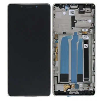 Дисплей (экран) для Sony i3312 Xperia L3/i3322/i4312/i4332 + тачскрин, черный, оригинал (Китай) с передней панелью серебристого