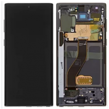 Дисплей (екран) для Samsung N970 Galaxy Note 10 чорний, TFT, з рамкою, Aura Black