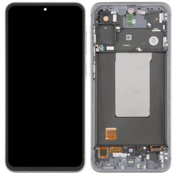 Дисплей (екран) для Samsung A566 Galaxy A56 чорний, OLED, з рамкою сірого кольору, Graphite