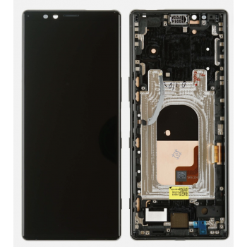 Дисплей (екран) для Sony J9110 Xperia 1 + тачскрін, чорний, OLED, оригінал PRC з передньою панеллю