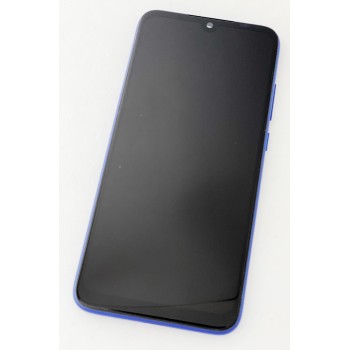 Дисплей (экран) для Xiaomi Redmi Note 7 + тачскрин, черный, с передней панелью синего цвета, оригинал 