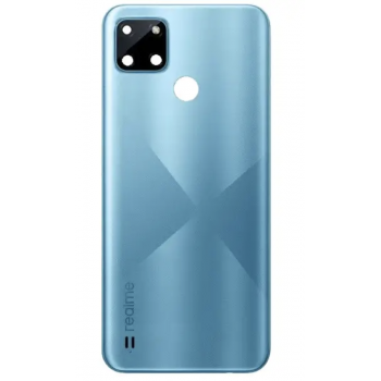 Задняя крышка для Realme C21Y, голубая, Cross Blue + стекло камеры 