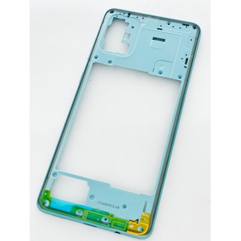 Средняя часть корпуса (пластиковя) Samsung A715F Galaxy A71 2020, цвет голубой