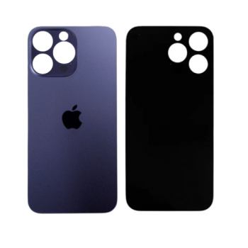 Задня кришка для iPhone 14 Pro Max фіолетова, Deep Purple, з великими отворами під вікна камер, оригінал PRC