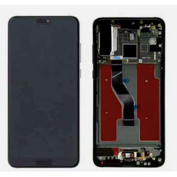 Дисплей (экран) для Huawei P20 Pro CLT-L29 + тачскрин, черный, без шлейфа сканера отпечатка пальца, TFT, копия, с передней панелью