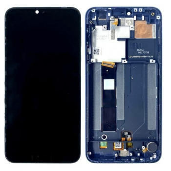 Дисплей (экран) для Nokia 7.1 + тачскрин, черный, с передней панелью синего цвета, оригинал (Китай)