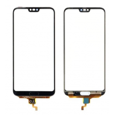 Тачскрин (сенсор) для Honor 10, черный, со шлейфом сканера отпечатка пальца, оригинал (Китай)
