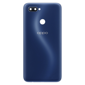 Задня кришка для Oppo A12s, синя, Deep Blue + скло камери