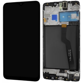 Дисплей (экран) для Samsung A105FN Galaxy A10 Dual Sim + тачскрин, черный,  с передней панелью 