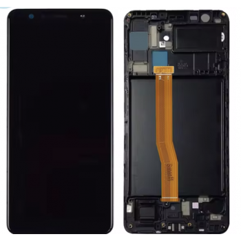 Дисплей (екран) для Samsung A750 Galaxy A7 2018, чорний, TFT, з передньою панеллю