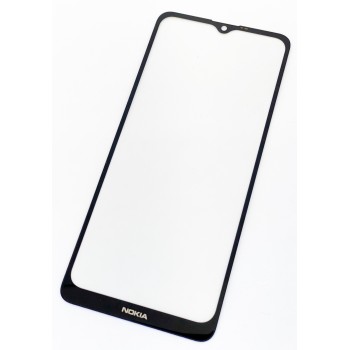 Стекло дисплея Nokia 2.4 TA-1270, черное, с OCA-пленкой