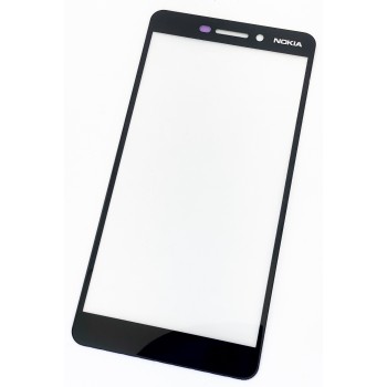 Стекло дисплея Nokia 6.1, черное, оригинал (Китай), с олеофобным покрытием