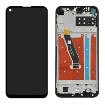 Дисплей (экран) для Honor Play 3/Honor 9C + тачскрин, черный, с передней панелью синего цвета, Aurora Blue 