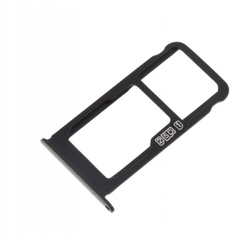 Лоток сим карты и карты памяти для Nokia 6.1 Dual Sim TA-1043/TA-1050, черный, на две Sim-карты
