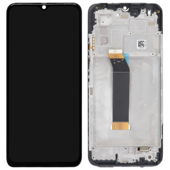 Дисплей (екран) для Xiaomi Poco M5/Poco M4 5G/Redmi 10 5G/Note 11E 5G/Note 11R, чорний, з передньою панеллю