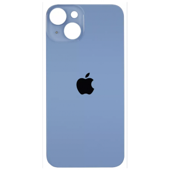 Задня кришка iPhone 14 блакитна, Blue, з великими отворами під вікна камер, оригінал PRC
