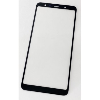 Стекло дисплея для Samsung A750F Galaxy A7 2018, черное, Black Sky, с OCA-пленкой