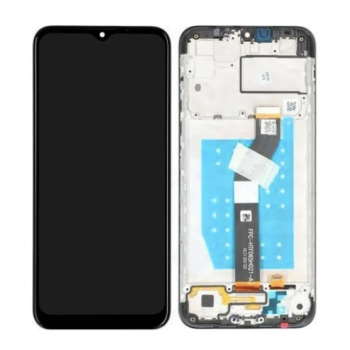 Дисплей (экран) для Motorola XT2055 Moto G8 Power Lite + touchscreen, черный,  с передней панелью 