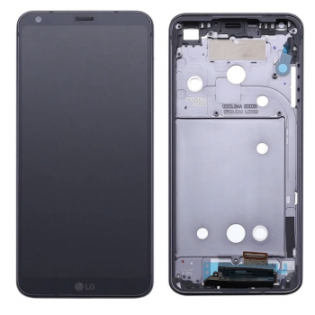 Дисплей (экран) для LG H870 G6/H871/H872/H873/LS993/VS998 + Тачскрин, черный, с передней панелью, оригинал