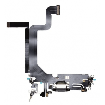 Шлейф для iPhone 14 Pro, с разъемом зарядки и синхронизации, с микрофонами, белый, Silver, оригинал (Китай) 